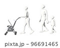 ベビーカーを押す親子01 96691465
