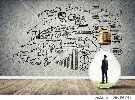 Businessman trapped in bulb 96694749