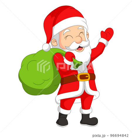 Cartoon santa claus carrying a bag 96694842