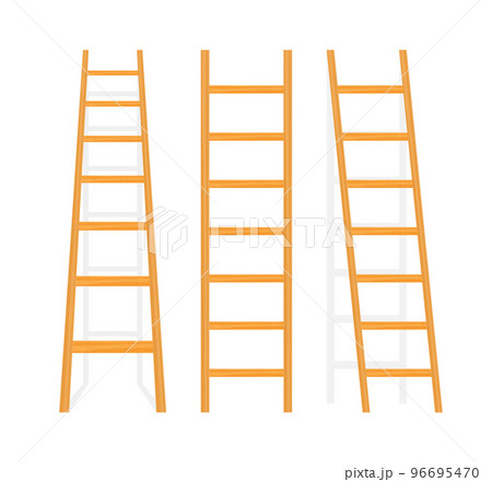 Wooden Stairs. Step ladder. Household tools. Vector stock illustration. Wooden Stairs. Step ladder. Household tools. Vector stock illustration. 96695470