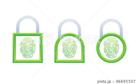 Cyber security fingerprint on lock. Security shield concept. Internet security. Vector stock illustration. Cyber security fingerprint on lock. Security shield concept. Internet security. Vector stock illustration. 96695507