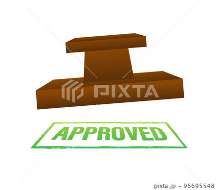 Approved stamp on white background. Vector stock illustration 96695548