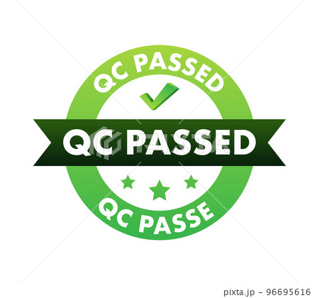 QC passed, pass quality sign, label. Vector stock illustration 96695616