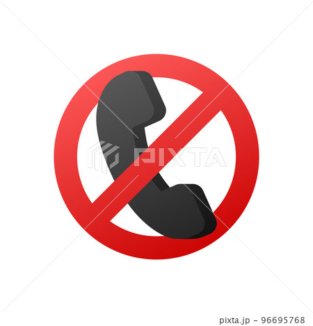 Mobile Phone prohibited. No cell phone sign. Vector stock illustration. 96695768