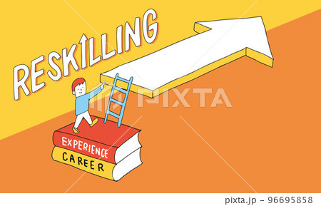 リスキリング、学び直し、キャリアアップ 96695858