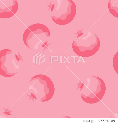 Seamless pattern with red pomegranates and pomegranate pieces. Seamless pattern with red pomegranates and pomegranate pieces. 96696109
