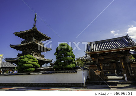 臼杵　龍原寺　三重塔と山門　大分県臼杵市 96696551