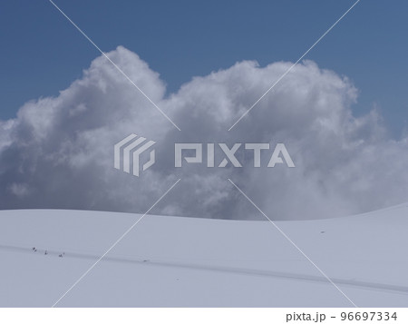 Clouds above Castor mount in canton Valais in Switzerland 96697334