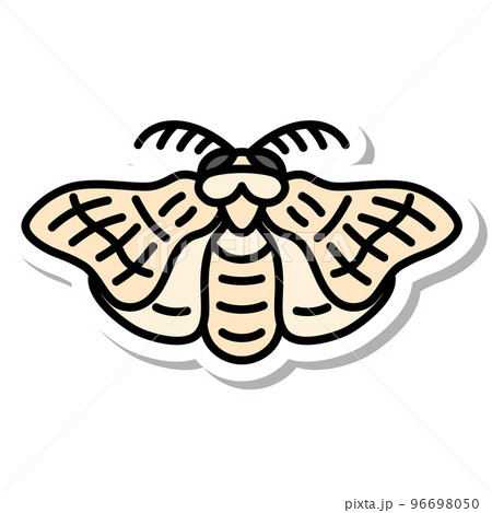 ミニステッカー昆虫イラストアイコン 蚕 ミニステッカー昆虫イラストアイコン 蚕 96698050