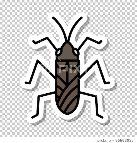 迷你貼紙昆蟲插圖圖標水黽 96698053