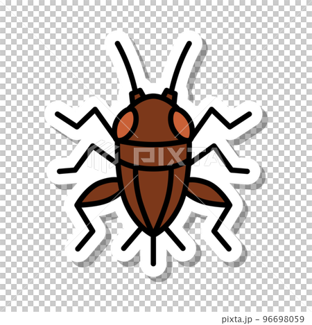 ミニステッカー昆虫イラストアイコン コオロギ ミニステッカー昆虫イラストアイコン コオロギ 96698059