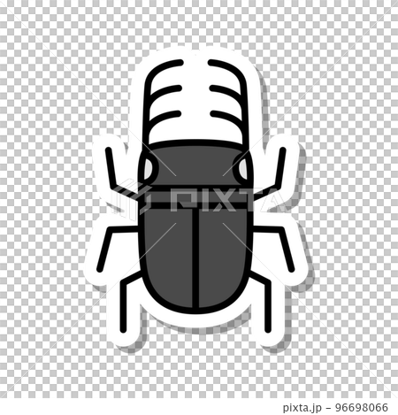 ミニステッカー昆虫イラストアイコン クワガタ 96698066