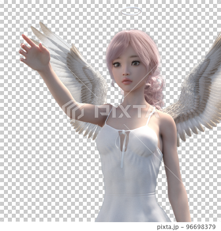可愛的仙女燙髮 3DCG 插畫素材 可愛的仙女燙髮 3DCG 插畫素材 96698379