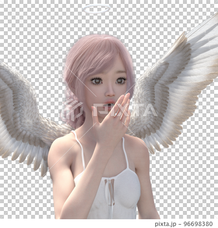 可愛的仙女燙髮 3DCG 插畫素材 可愛的仙女燙髮 3DCG 插畫素材 96698380