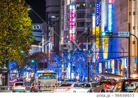 《愛知県》名古屋都市風景 栄大津通りのイルミネーション 《愛知県》名古屋都市風景 栄大津通りのイルミネーション 96698655