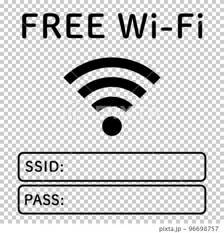フリーWi-Fiの掲示物のデザイン（正方形） 96698757