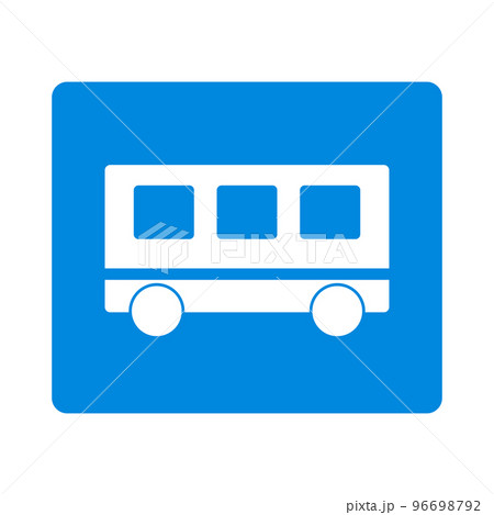 四角いバスの停留所標識。スクールバス。ベクター。 96698792