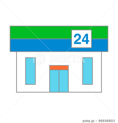 24時間営業のコンビニエンスストアアイコン。ベクター。 24時間営業のコンビニエンスストアアイコン。ベクター。 96698803