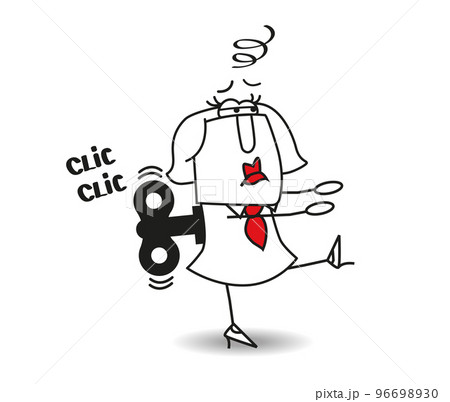 This businesswoman is a mechanic toy 96698930