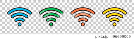 Wi-Fiのアイコンセット。電波アイコン。無線通信。ベクター。 96699009