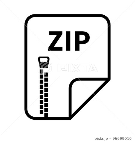 ZIPファイルデータアイコン。データ圧縮の拡張子。ベクター。 96699010