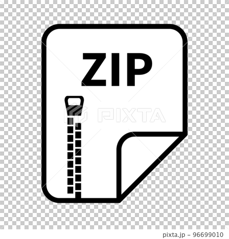 ZIPファイルデータアイコン。データ圧縮の拡張子。ベクター。 96699010