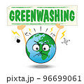 Earth with a billboard that says Greenwashing 96699061