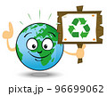 Earth with a billboard with a recycling sign 96699062