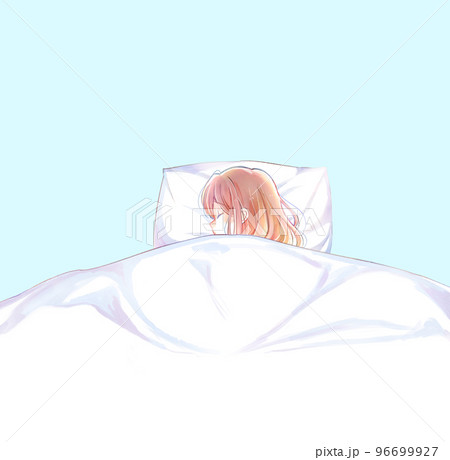 ベッドでひとりで眠る女性 ベッドでひとりで眠る女性 96699927