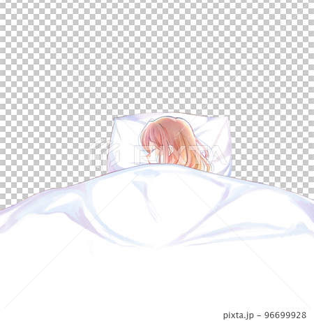 ベッドでひとりで眠る女性 ベッドでひとりで眠る女性 96699928