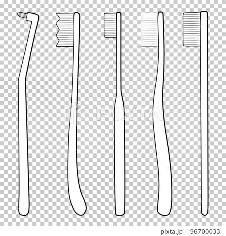 Toothbrush illustration set of 5 types 96700033