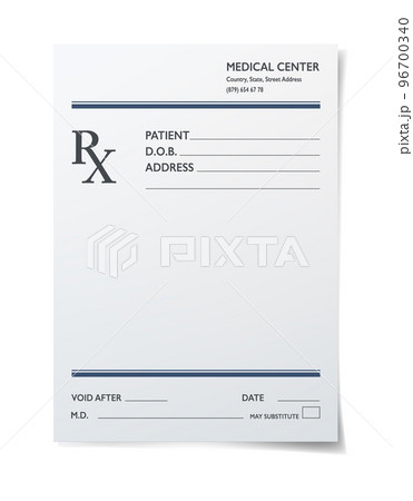 Blank Prescription Pad Template Prescription Pad, RX Pad, Generic Or