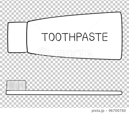 Illustration of toothpaste (tube) and toothbrush Illustration of toothpaste (tube) and toothbrush 96700780