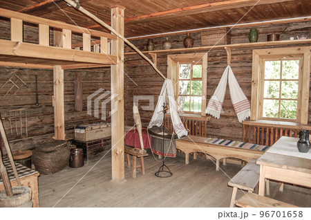 Interior of the traditional Russian house Interior of the traditional Russian house 96701658