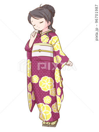 紫の振袖の女性-悲しい 紫の振袖の女性-悲しい 96701987