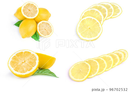Collage of lemons on a white background. Clipping path Collage of lemons on a white background. Clipping path 96702532