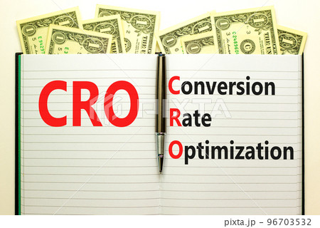 CRO conversion rate optimization symbol. Concept words CRO conversion rate optimization on white note on a beautiful white background. Business CRO conversion rate optimization concept. Copy space. CRO conversion rate optimization symbol. Concept words CRO conversion rate optimization on white note on a beautiful white background. Business CRO conversion rate optimization concept. Copy space. 96703532