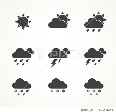set of weather iconsのイラスト素材 [96703624] - PIXTA