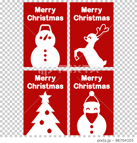 Christmas postcard set on red background Christmas postcard set on red background 96704105