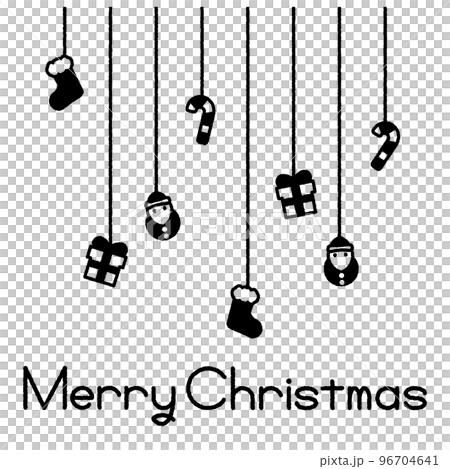黒線の落書き風クリスマス素材イラスト テキスト付き 黒線の落書き風クリスマス素材イラスト テキスト付き 96704641