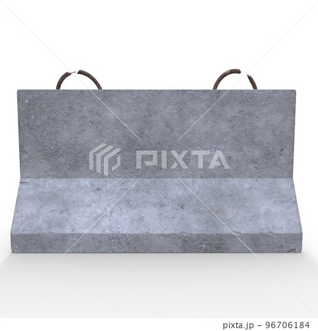 concrete barrier isolated on white background 96706184