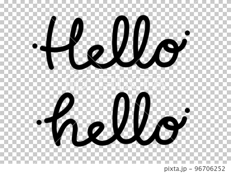 Cute cursive letters Hello hello 96706252