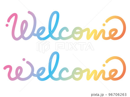 かわいい筆記体の文字 Welcome welcome 96706263