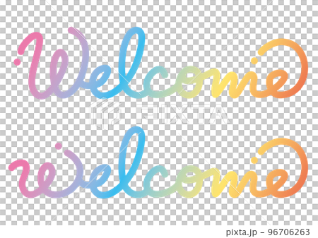 かわいい筆記体の文字 Welcome welcome 96706263