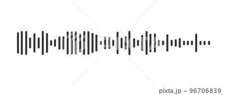 Sound wave icon. Pulse pictogram. Radio signal sign. Voice message, audio file symbol isolated on white background. Messenger, podcast mobile app, media player element graphic 96706839