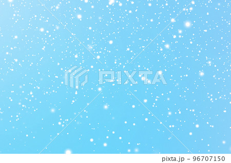 Winter holidays and wintertime background, white snow falling on blue backdrop, snowflakes bokeh and snowfall particles as abstract snowing scene for Christmas and snowy holiday design. High quality 96707150
