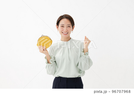 財布 女性 ガッツポーズ 白バック 財布 女性 ガッツポーズ 白バック 96707968