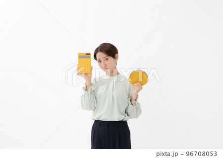 財布　女性　電卓　白バック 96708053