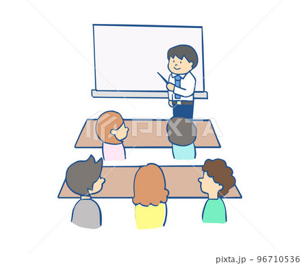 講義、セミナーをするイラスト 講義、セミナーをするイラスト 96710536