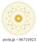 美しい曼荼羅模様、金色のラインアート 96710923